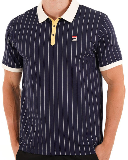 Fila Vintage BB1 ​​Poloshirt Marineblau Gardenia