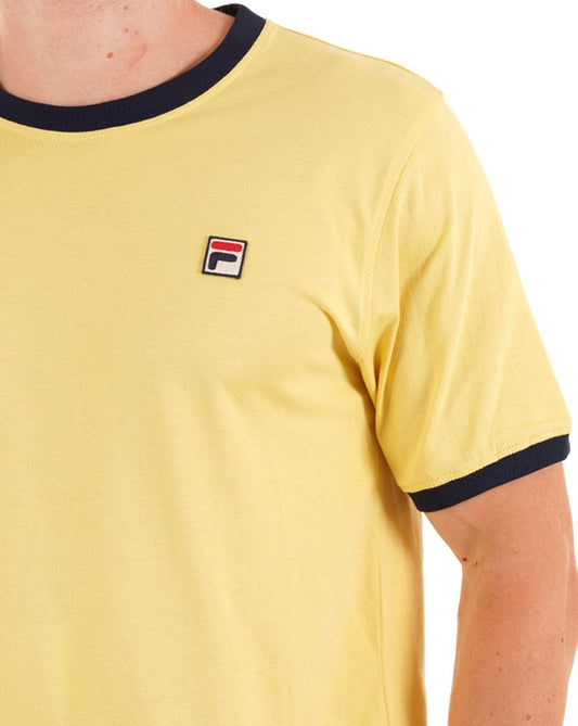 Fila Vintage Fila Vintage Ringer T-Shirt Gelb/Marineblau