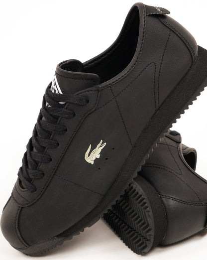 Lacoste Club Low Leder-Sneaker, Schwarz