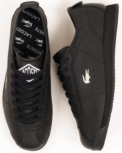 Lacoste Club Low Leder-Sneaker, Schwarz