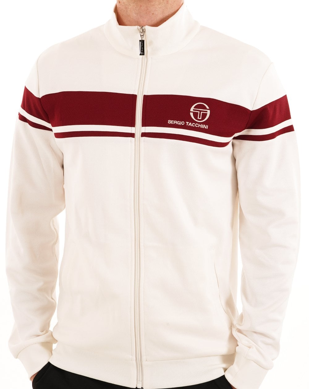 Sergio Tacchini Masters Track Top Gardenia/Burgundy