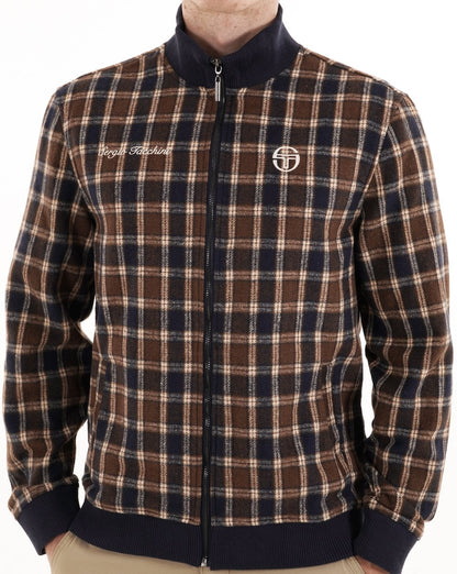 Sergio Tacchini Jacke mit Stehkragen, marineblau kariert