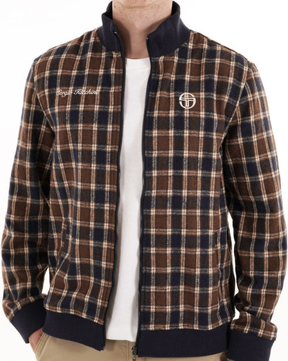 Sergio Tacchini Jacke mit Stehkragen, marineblau kariert