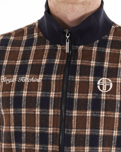 Sergio Tacchini Jacke mit Stehkragen, marineblau kariert