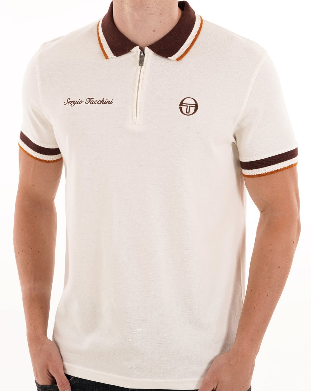 Sergio Tacchini Nanto Zip Poloshirt Gardenia