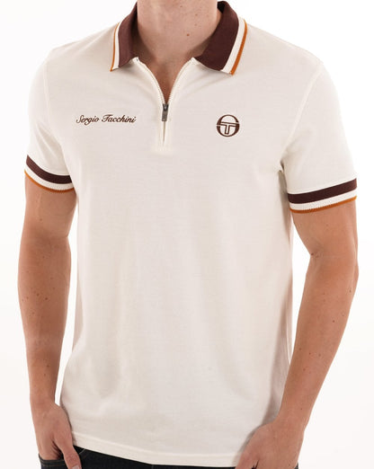 Sergio Tacchini Nanto Zip Poloshirt Gardenia