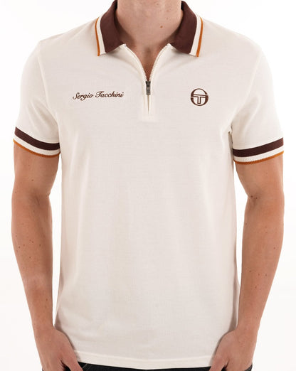 Sergio Tacchini Nanto Zip Poloshirt Gardenia