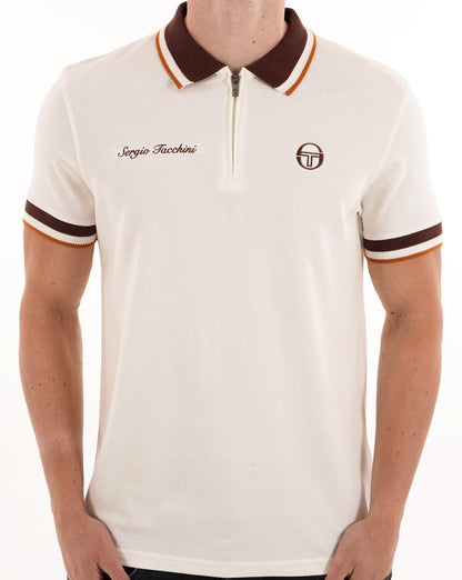 Sergio Tacchini Nanto Zip Poloshirt Gardenia