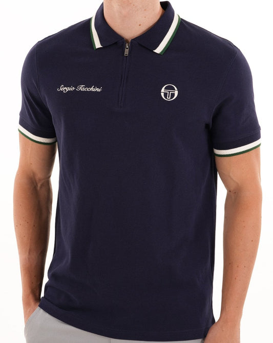 Sergio Tacchini Nanto Zip Poloshirt Marineblau