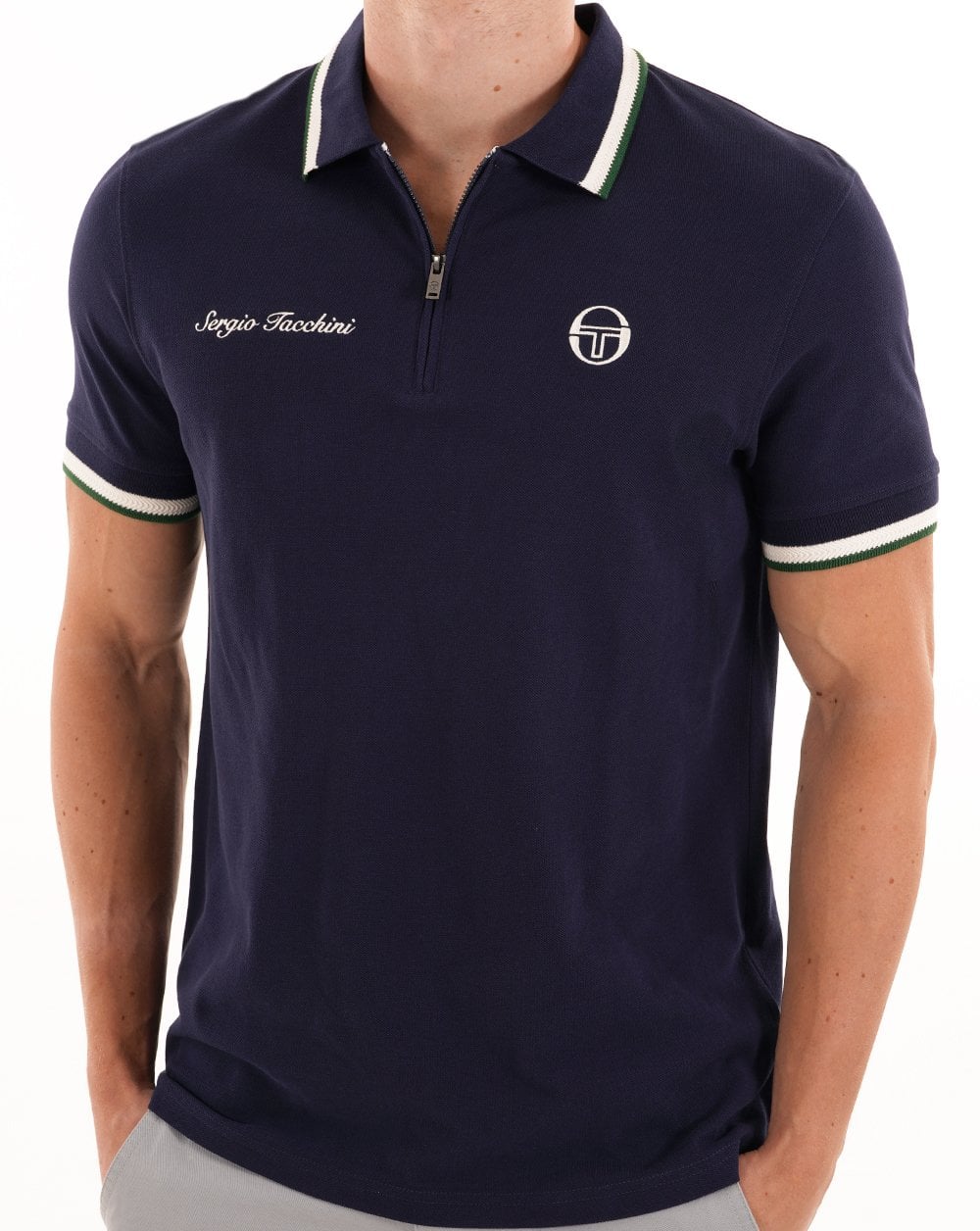 Sergio Tacchini Nanto Zip Poloshirt Marineblau
