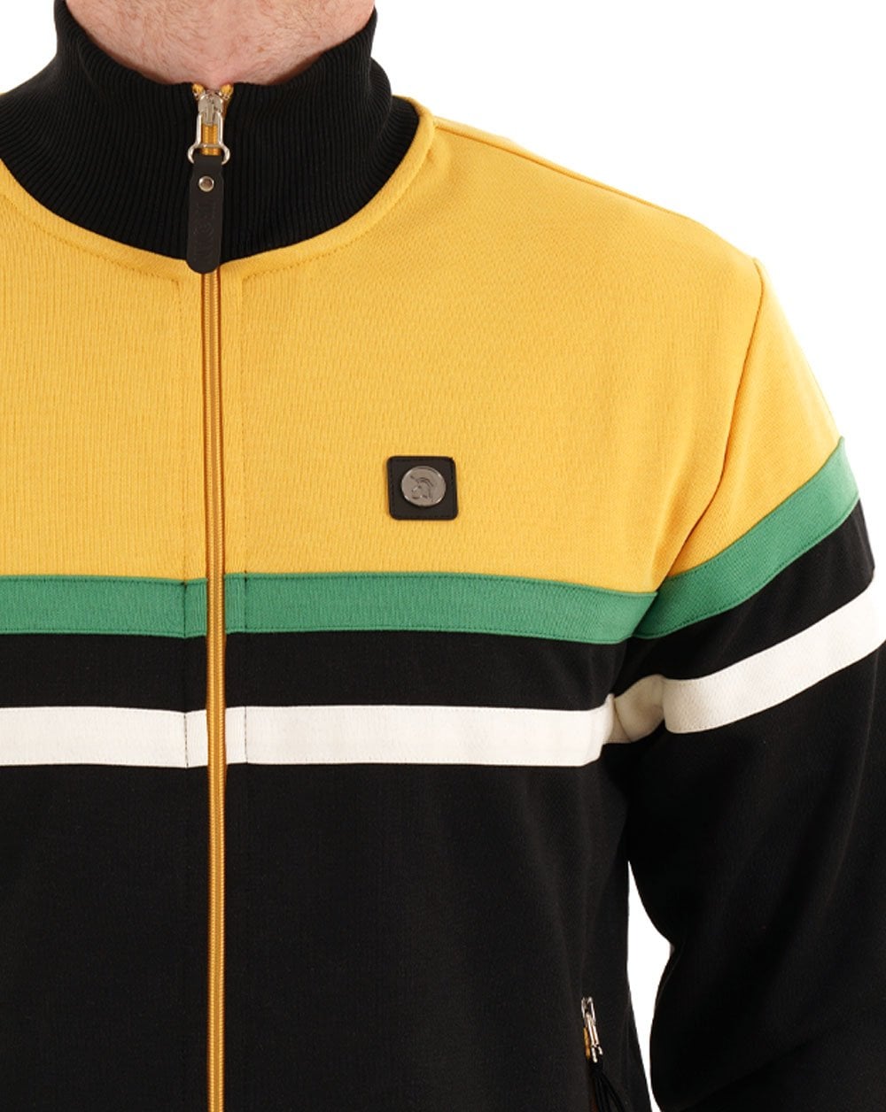 Trojan Split Stripe Track Top Schwarz/Gold