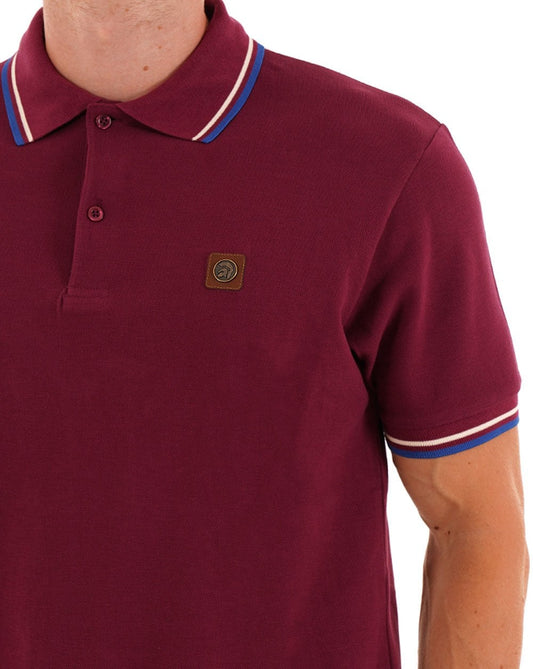 Trojan Trojan Tipped Pique Polo Deep Claret