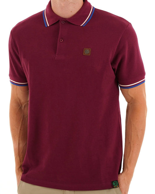 Trojan Trojan Tipped Pique Polo Deep Claret