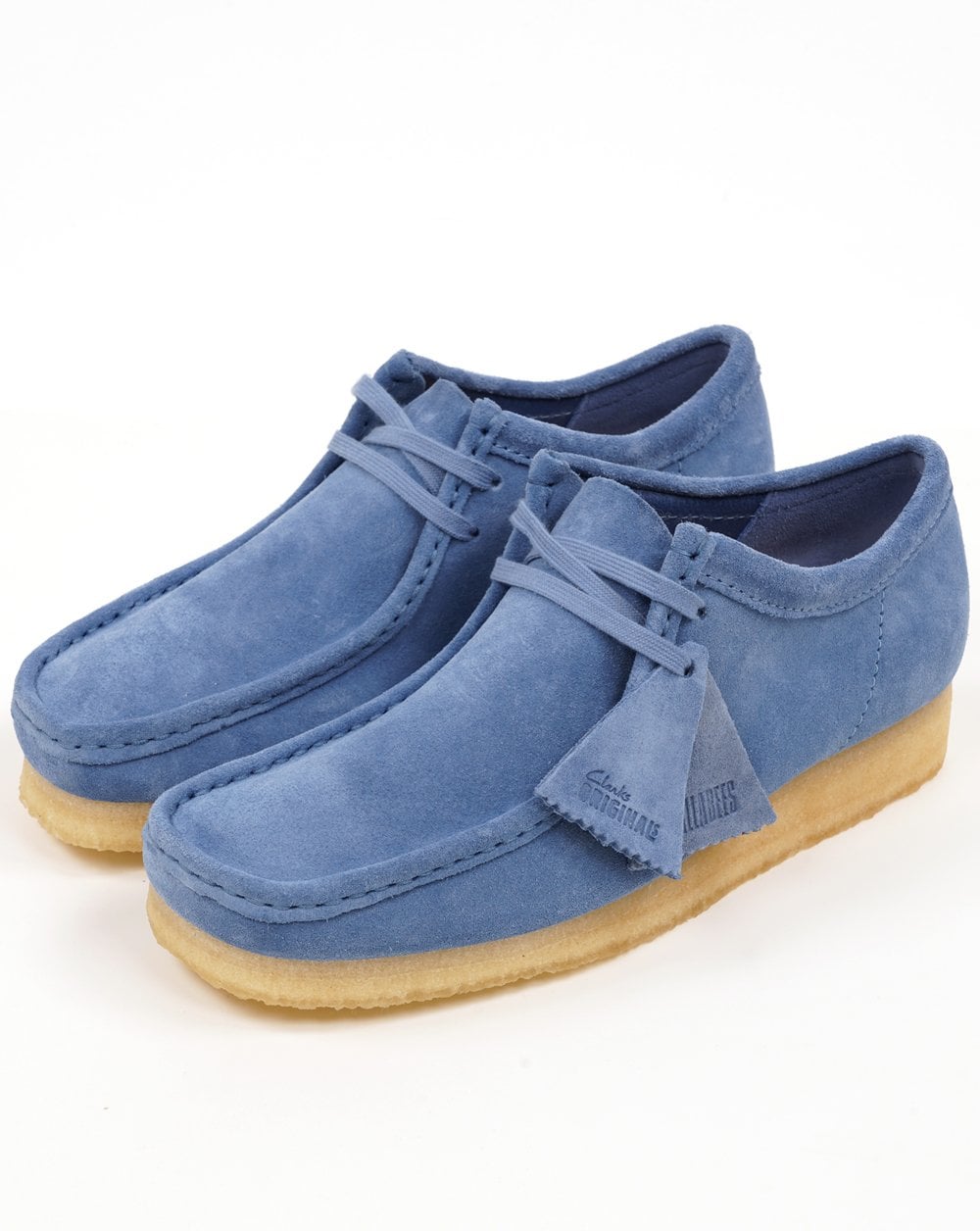 Clarks Originals Wallabee Shoes Blue Suede