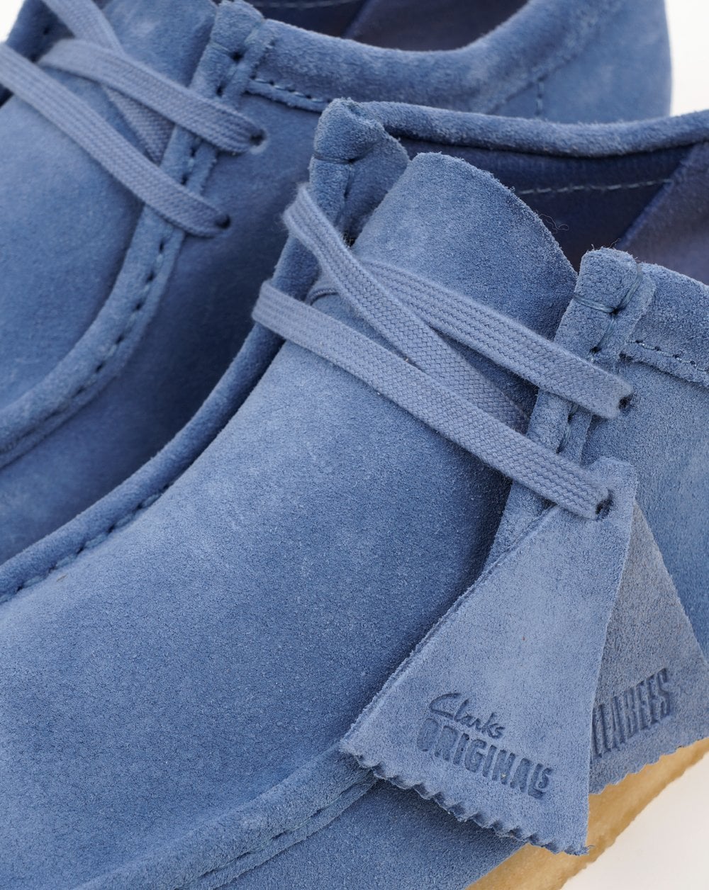 Clarks Originals Wallabee Schuhe, blaues Wildleder
