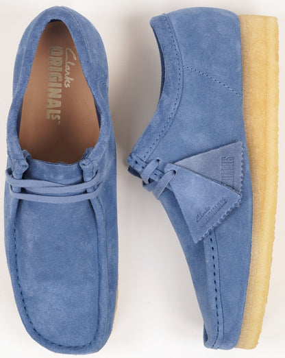 Clarks Originals Wallabee Schuhe, blaues Wildleder