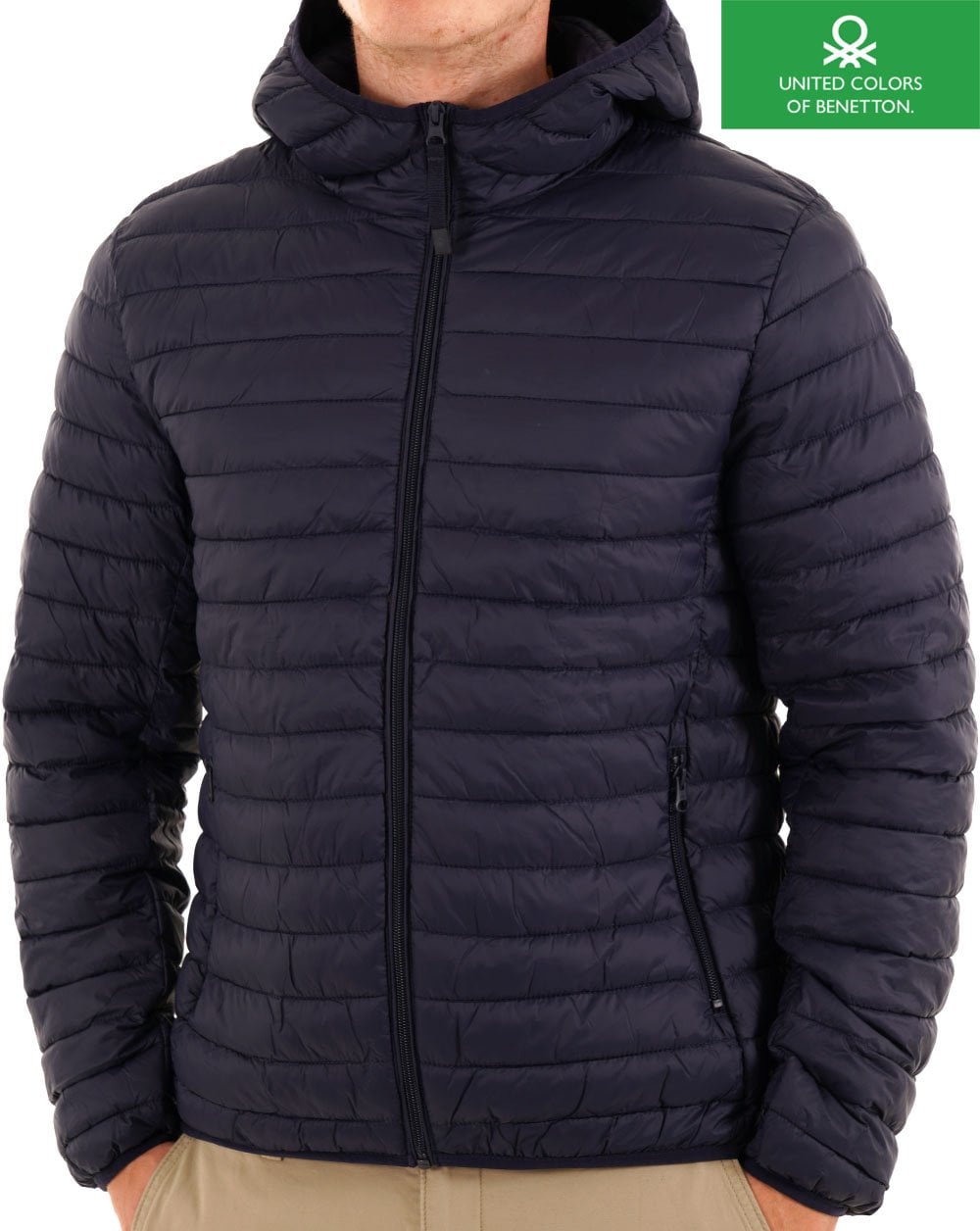 Benetton Steppjacke Marineblau