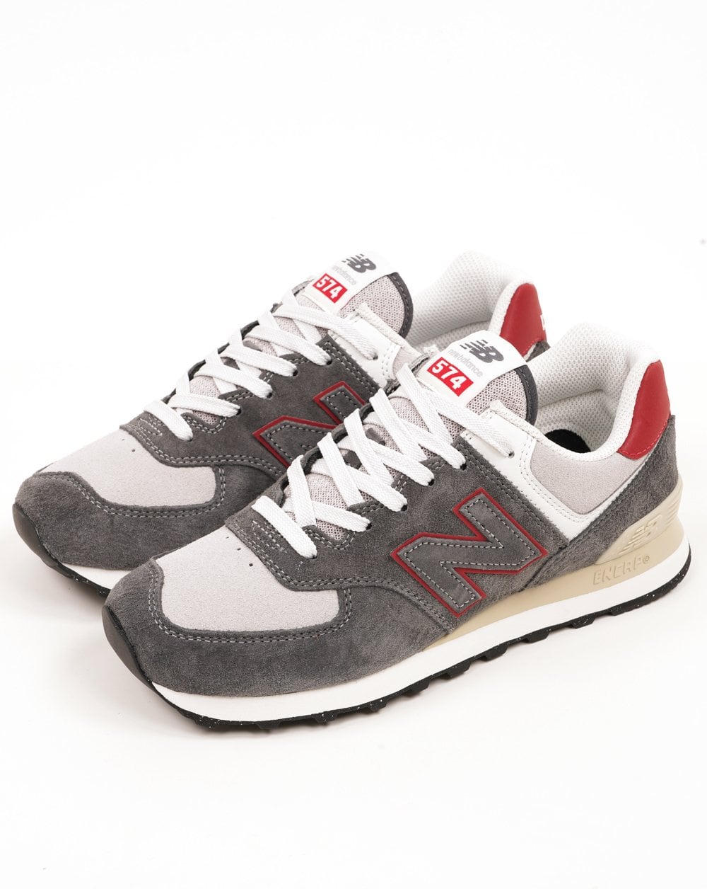 New Balance 574 Sneaker Grau / Dunkelrot