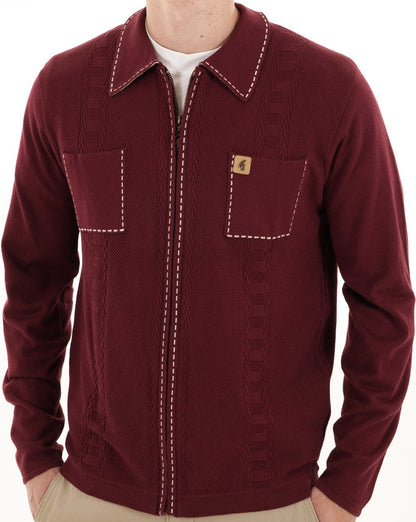 Gabicci Vintage Serge Strickpullover mit Reißverschluss, Maulbeerfarben