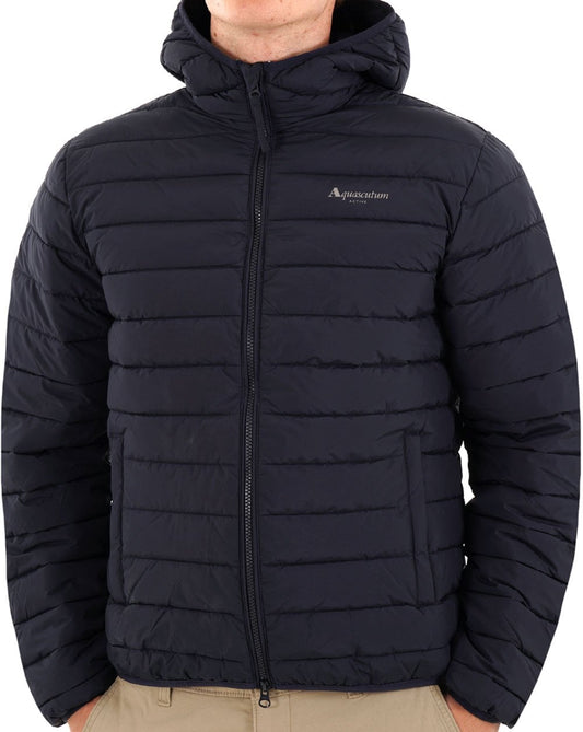 Aquascutum Kapuzenjacke, 100 g/m², Marineblau