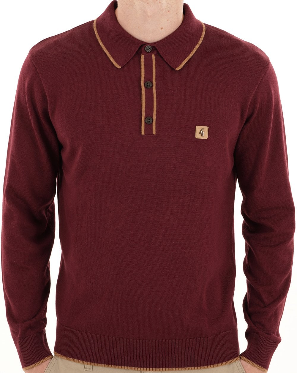 Gabicci Vintage Lineker Strickpolo Mulberry