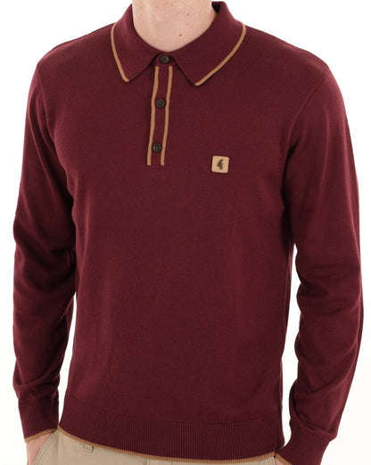 Gabicci Vintage Lineker Strickpolo Mulberry