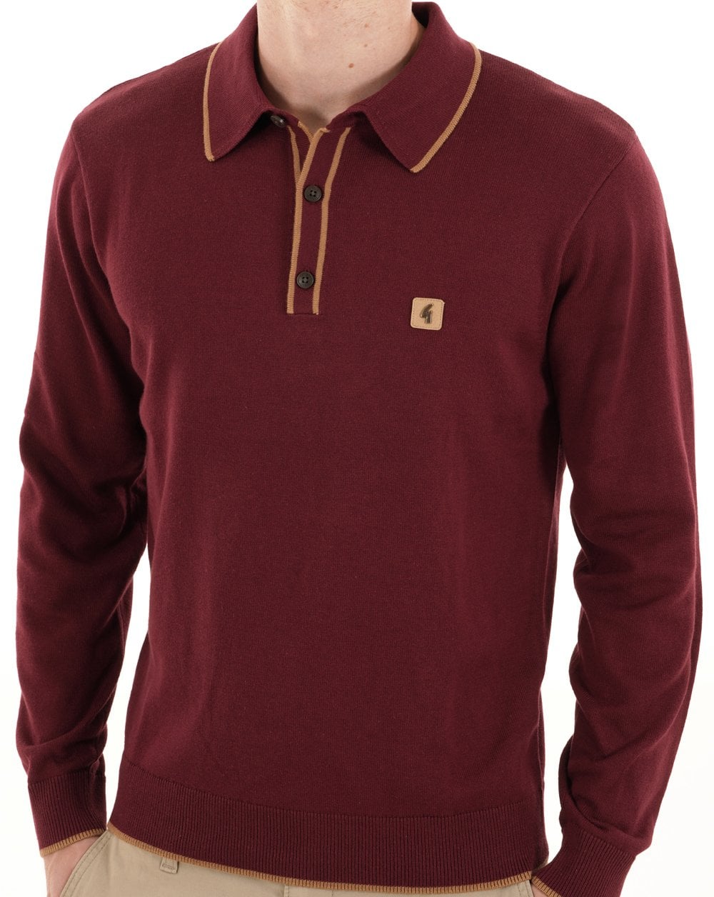 Gabicci Vintage Lineker Strickpolo Mulberry