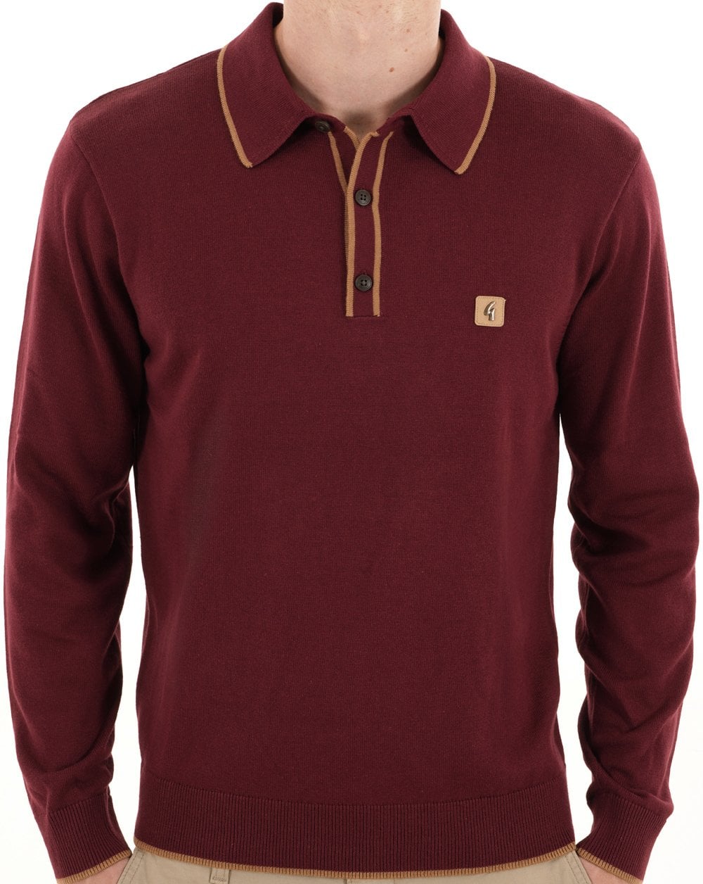 Gabicci Vintage Lineker Strickpolo Mulberry