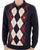 Gabicci Vintage Argyle Diamond Knit Polo Navy