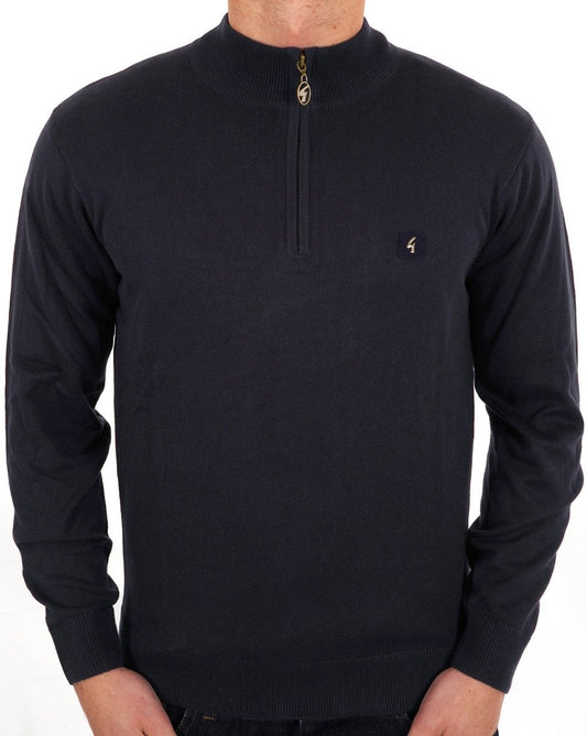 Gabicci Vintage Gabicci Vintage 1/4-Reißverschluss-Pullover, Marineblau