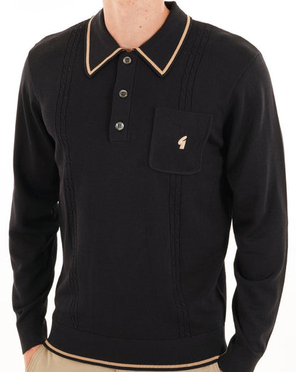 Gabicci Vintage Ned Archive Polo Schwarz