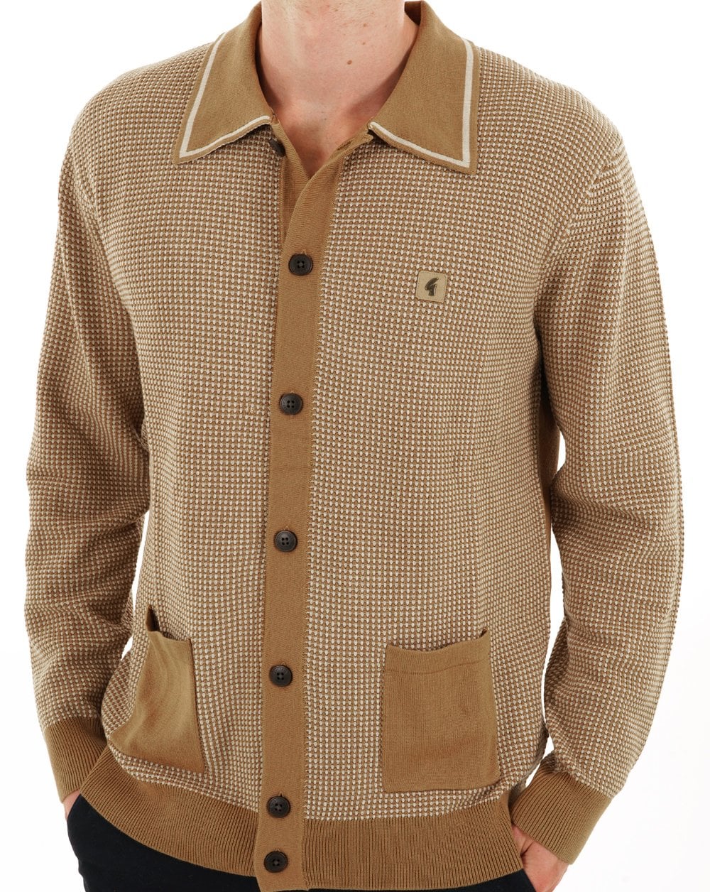 Gabicci Vintage Noel Button Through Knit Nutmeg