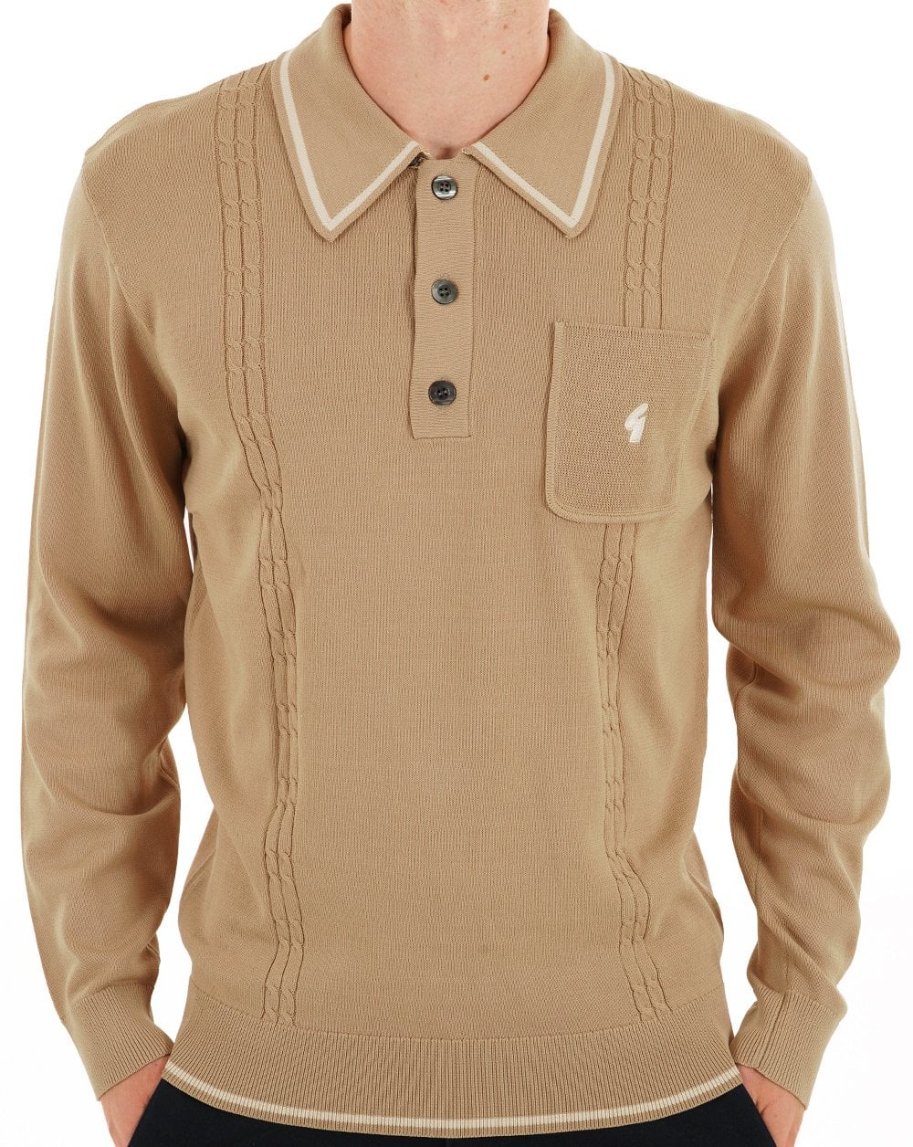 Gabicci Vintage Ned Archive Polo Muskatnuss