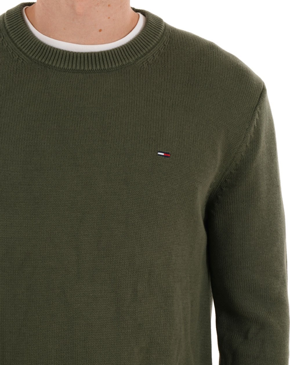 Tommy Jeans Essential Crew Pullover in Zinngrün