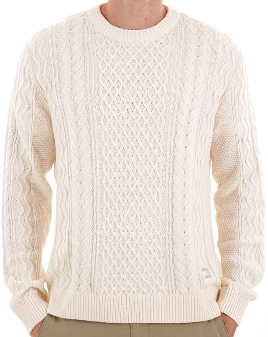 Tommy Jeans Tommy Jeans Badge Cable Knit Pullover Antikweiß