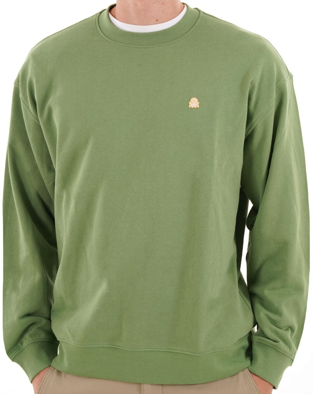 Benetton Logo Sweatshirt Salbei