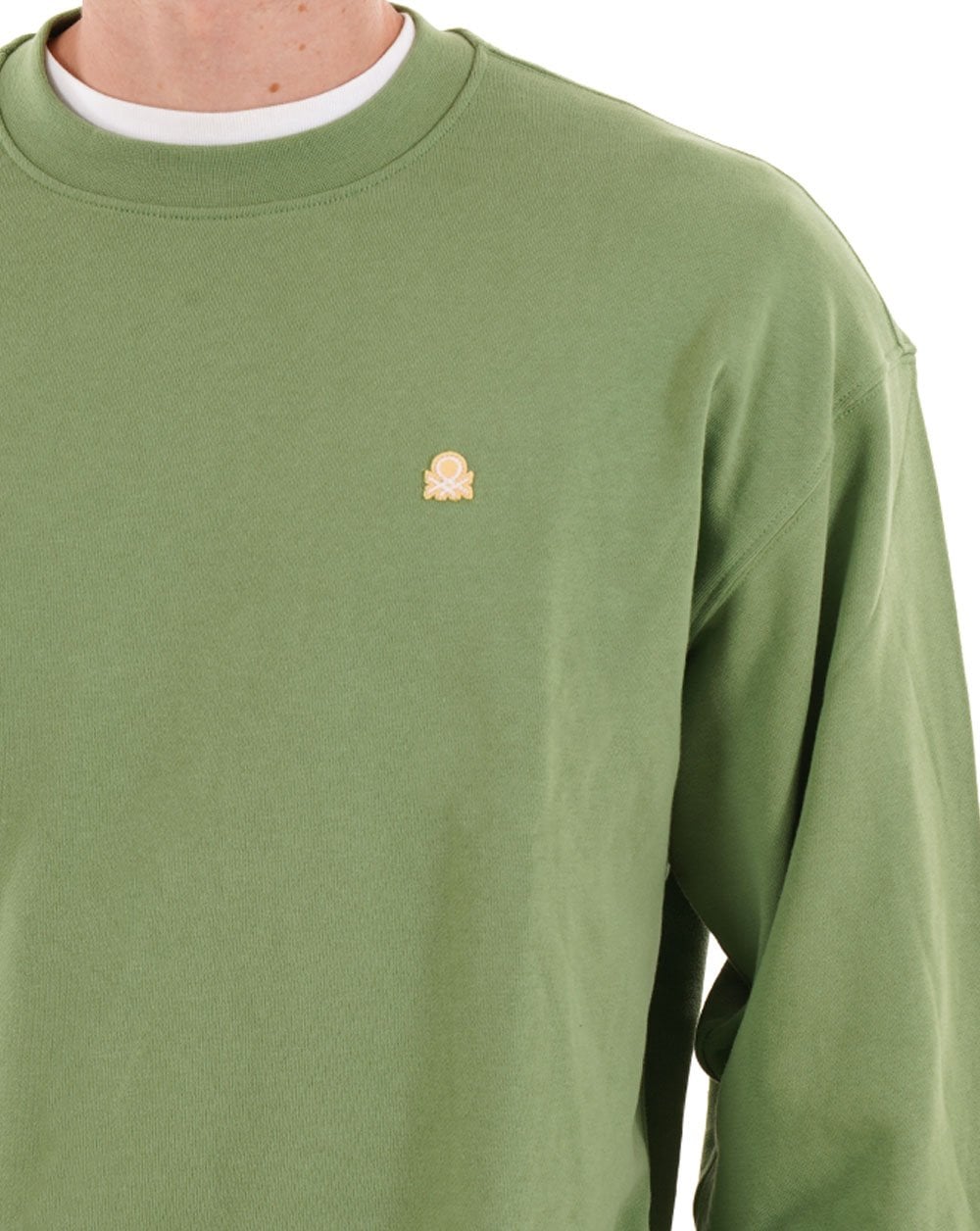 Benetton Logo Sweatshirt Salbei