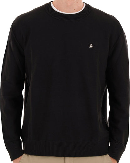 Benetton Baumwollstrickpullover Schwarz