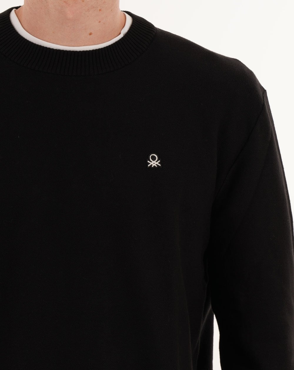 Benetton Baumwollstrickpullover Schwarz