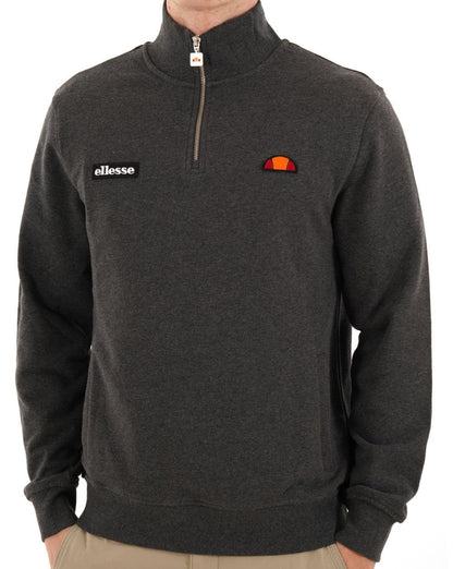 Ellesse Pelegrini 1/4 Zip Sweatshirt Charcoal Mel