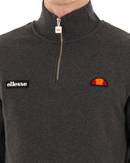 Ellesse Pelegrini 1/4 Zip Sweatshirt Charcoal Mel