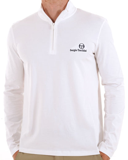 Sergio Tacchini – Langarm-Oberteil mit 1/4-Reißverschluss, Weiß