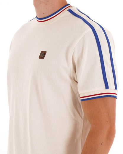 Trojan Dreifarbiges T-Shirt mit Farbtupfern, Ecru