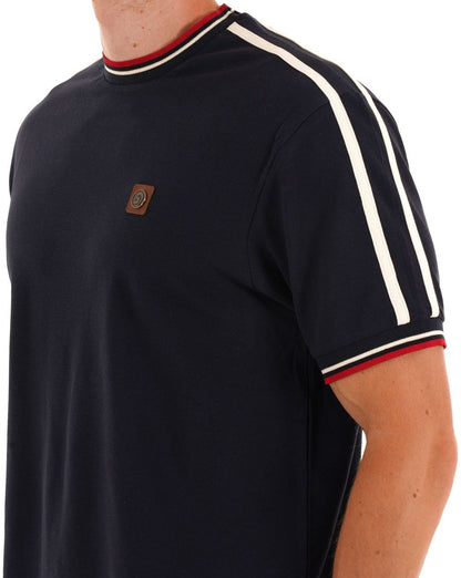 Trojan Dreifarbiges T-Shirt mit Farbtupfern, Marineblau