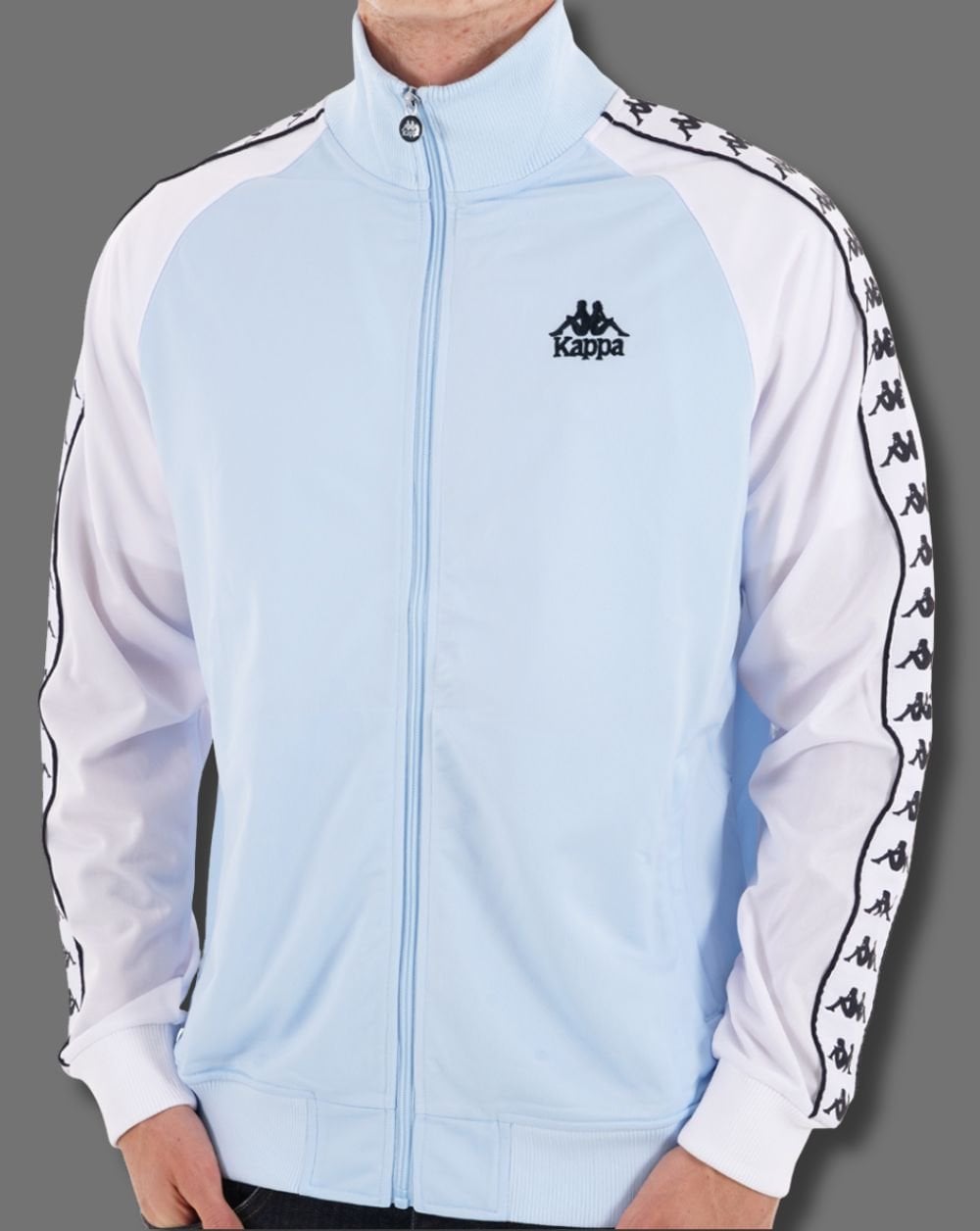 Kappa Uriah Trainingsjacke, Himmelblau/Weiß