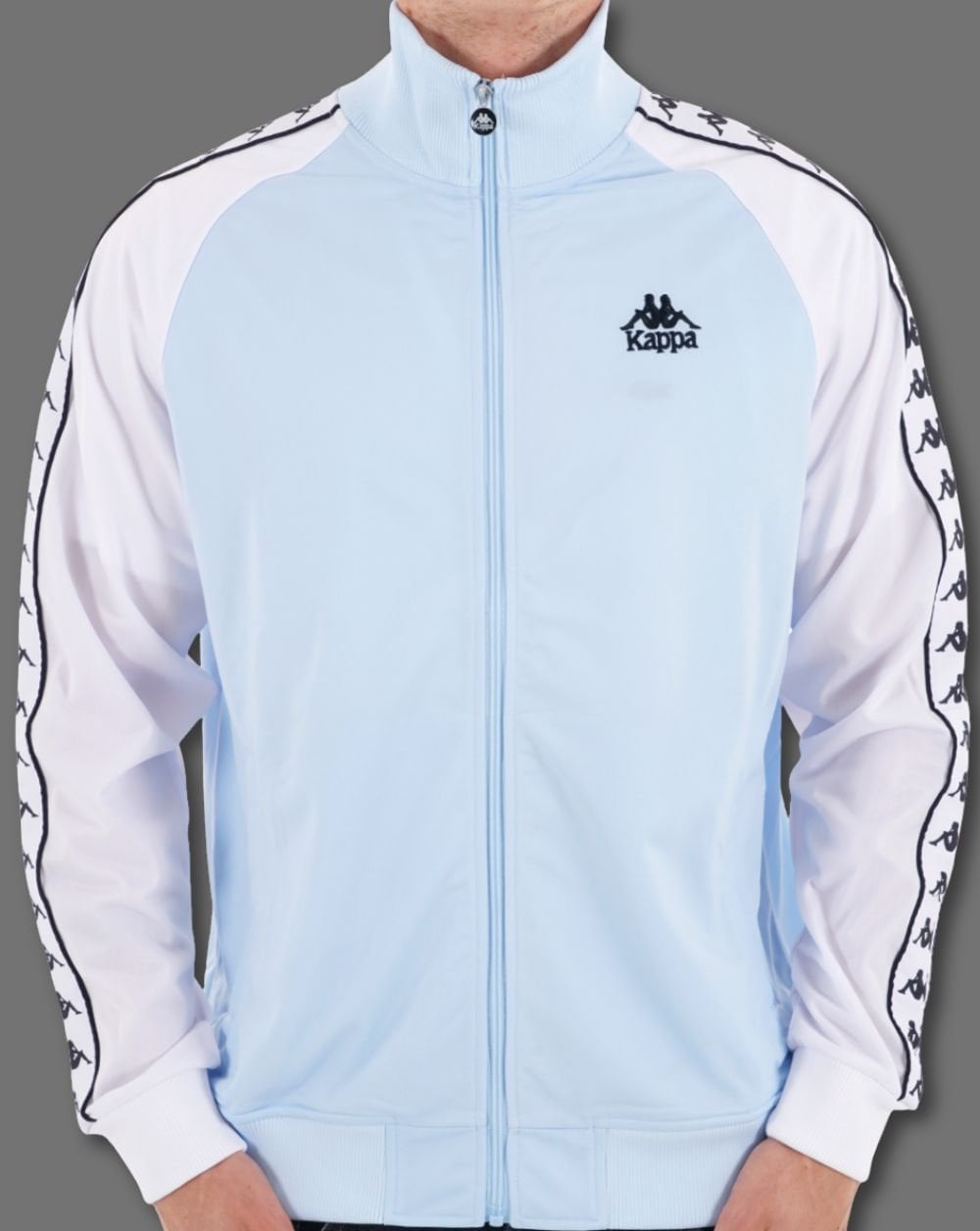 Kappa Uriah Trainingsjacke, Himmelblau/Weiß