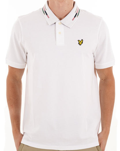 Lyle & Scott Poloshirt mit Streifen und Zierstreifen, Weiß