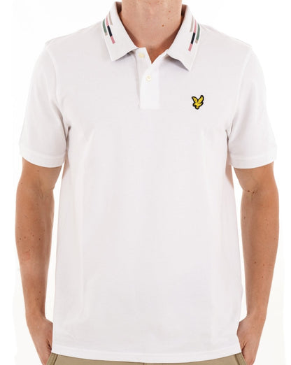 Lyle & Scott Poloshirt mit Streifen und Zierstreifen, Weiß