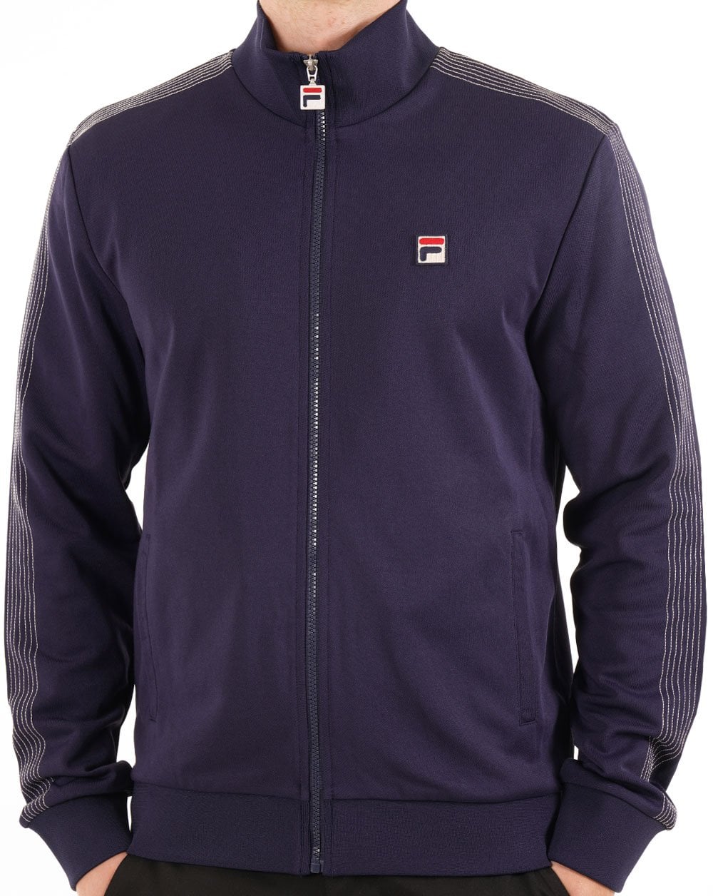 Fila Trainingsjacke mit Vintage-Ziernaht, Marineblau