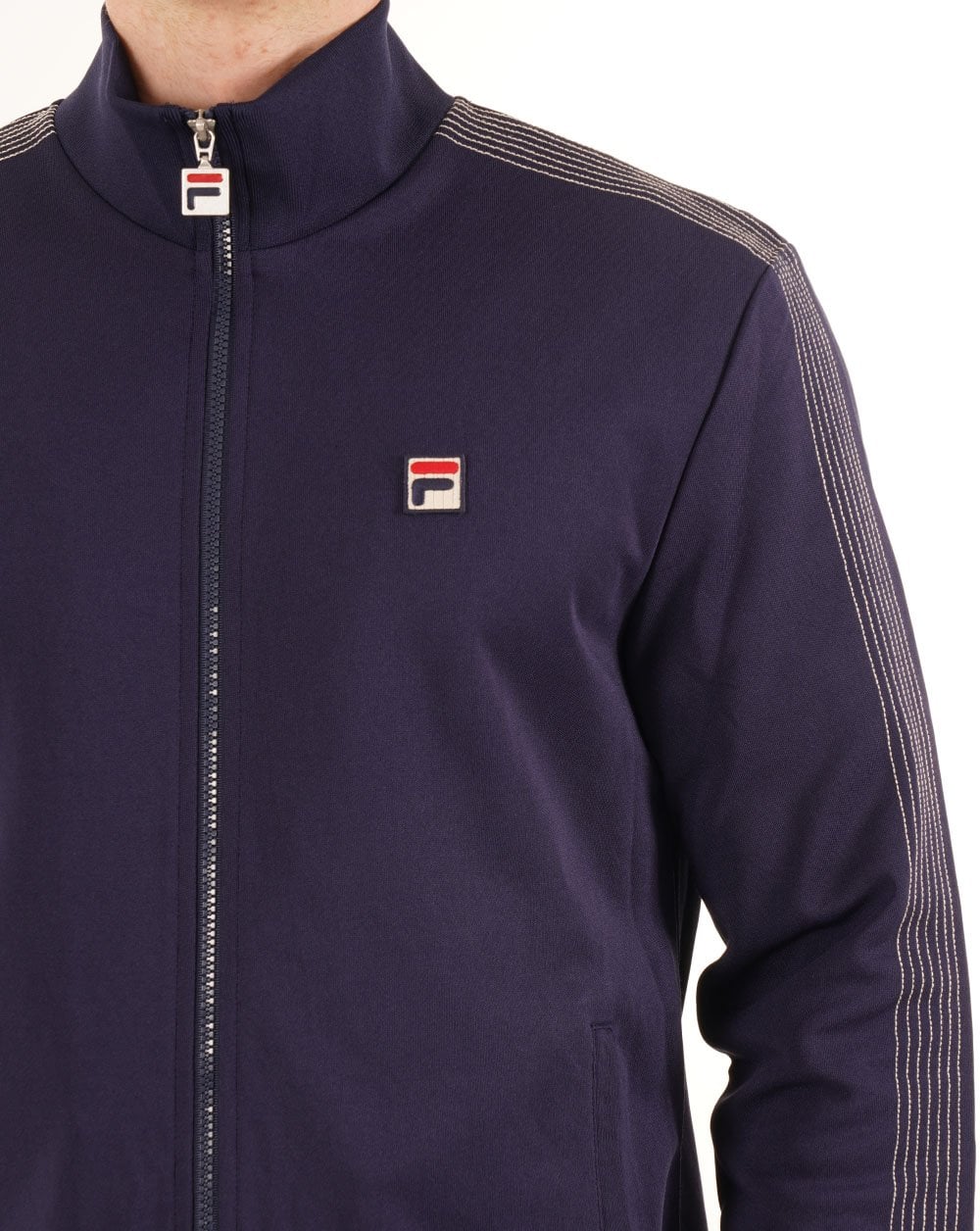 Fila Trainingsjacke mit Vintage-Ziernaht, Marineblau